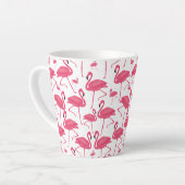 Roze Flamingo Bird Waterverf op White Design Latte Mok (Linkerhoek)