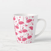 Roze Flamingo Bird Waterverf op White Design Latte Mok (Rechts)