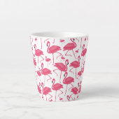 Roze Flamingo Bird Waterverf op White Design Latte Mok (Voorkant)