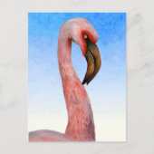Roze Flamingo Bird Waterverf Painting Briefkaart (Voorkant)