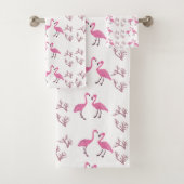 Roze Flamingo Birds Bad Handdoek (Insitu)