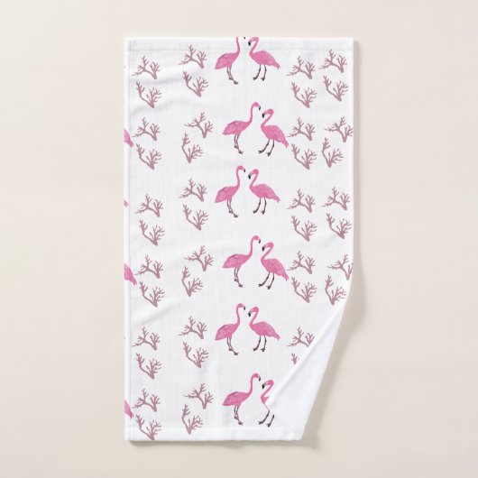 Roze Flamingo Birds Bad Handdoek (Handdoek)