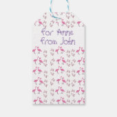 Roze Flamingo Birds Cadeaulabel (Achterkant)