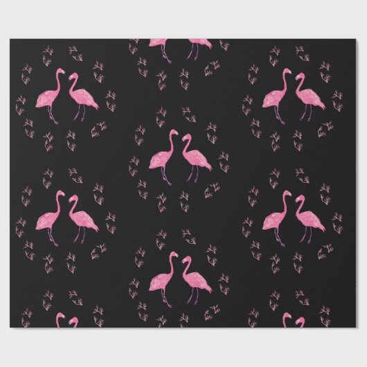 Roze Flamingo Birds Cadeaupapier (Vlak)