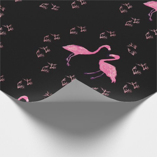 Roze Flamingo Birds Cadeaupapier (Hoek)