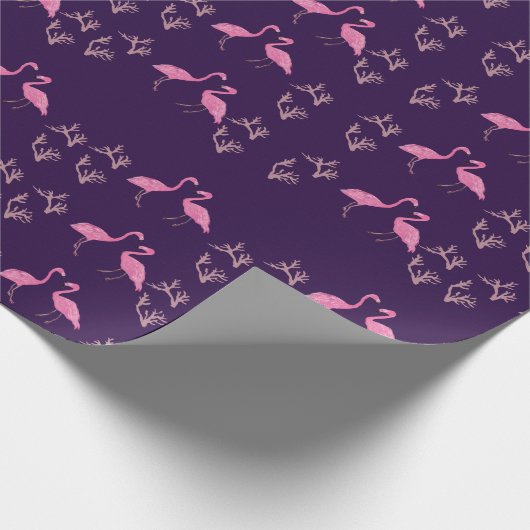 Roze Flamingo Birds Cadeaupapier (Hoek)