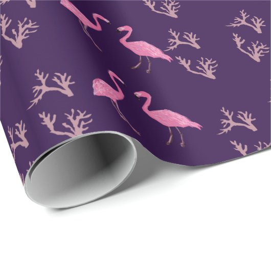 Roze Flamingo Birds Cadeaupapier (Rol Hoek)