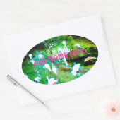 Roze Flamingo Birds Custom Ovale Sticker (Envelop)