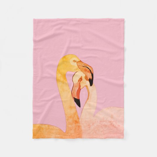 Roze Flamingo Birds Fleece Blanket (Voorkant)