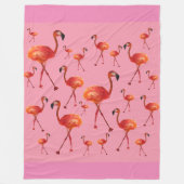 Roze Flamingo Birds Fleece Blanket (Voorkant)
