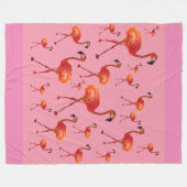 Roze Flamingo Birds Fleece Blanket (Voorkant (Horizontaal))