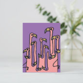 Roze Flamingo Birds Reflection Art Briefkaart (Staand voorkant)