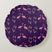 Roze Flamingo Birds Rond Kussen (Voorkant)
