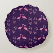Roze Flamingo Birds Rond Kussen (Achterkant)