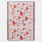 Roze flamingo Birds Throw Blanket Deken (Voorkant Verticaal)