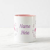 Roze Flamingo Birds Tweekleurige Koffiemok (Center)