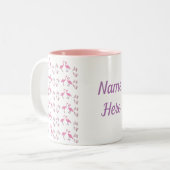 Roze Flamingo Birds Tweekleurige Koffiemok (Voorkant links)