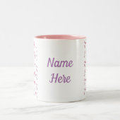 Roze Flamingo Birds Tweekleurige Koffiemok (Center)