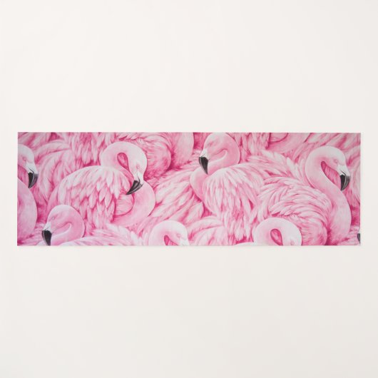 Roze Flamingo Birds Yogamat (Voorkant (horizontaal))