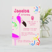 Roze Flamingo Birthday Kaart (Staand voorkant)