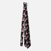 Roze Flamingo Black Business Suit Weddenschap Prom Stropdas (Achterkant)