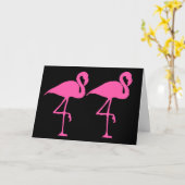 ROZE FLAMINGO BLANK BINNEN NOTE KAART (Gele Bloem)