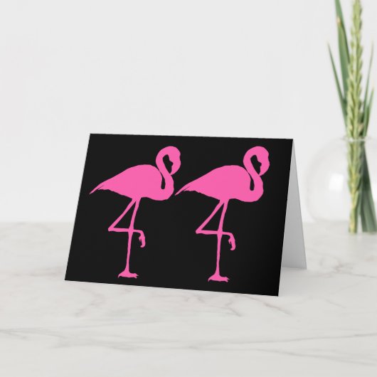 ROZE FLAMINGO BLANK BINNEN NOTE KAART (Voorkant)
