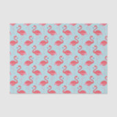 Roze flamingo blauw patroonpapier tissuepapier (Voorkant)