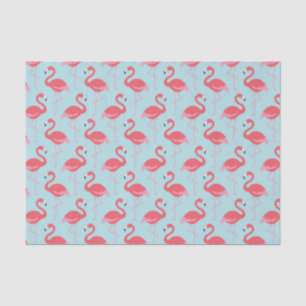Roze flamingo blauw patroonpapier tissuepapier