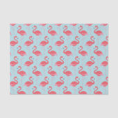 Roze flamingo blauwe patroon tissuepapier (Voorkant)