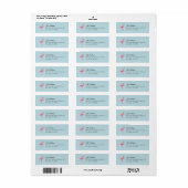 Roze Flamingo Blauwe Retouradres Etiket (Full Sheet)