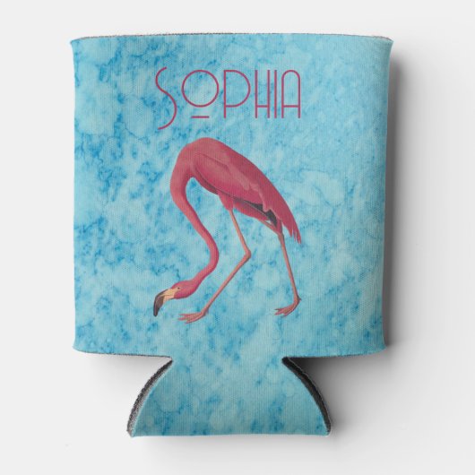 roze flamingo blikjeskoeler (Voorkant)