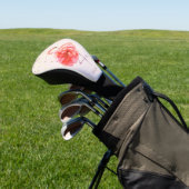 Roze Flamingo Bloem, Gouden Confetti Golfheadcover (Insitu)