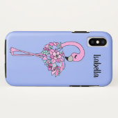 Roze Flamingo Bloem Mobiele Hoes (Achterkant (horizontaal))