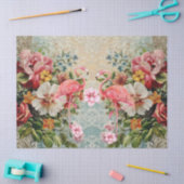 Roze Flamingo & Bloemen Decoupage Tissuepapier (Craft)