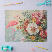 Roze Flamingo &  Bloemen Decoupage Tissuepapier (Craft)