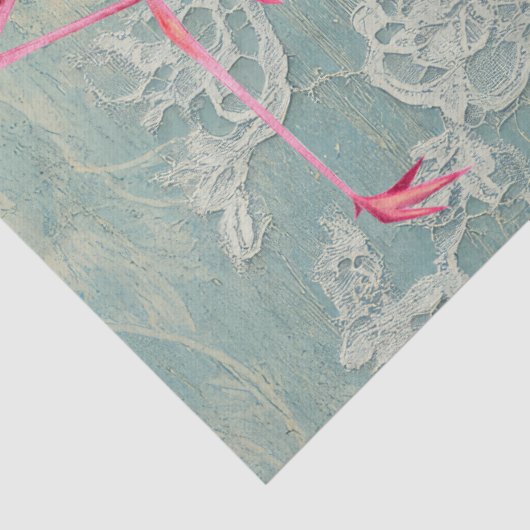 Roze Flamingo &  Bloemen Decoupage Tissuepapier (Detail)