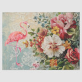 Roze Flamingo &  Bloemen Decoupage Tissuepapier (Voorkant)