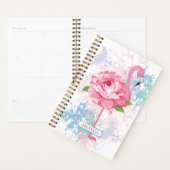 Roze flamingo Bloemen Gepersonaliseerd ontwerp Planner (Display)