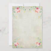 Roze flamingo Bloemen Modern baby shower Uitnodigi Kaart (Achterkant)