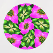 Roze Flamingo bloemen patroon Labels (Design 1)