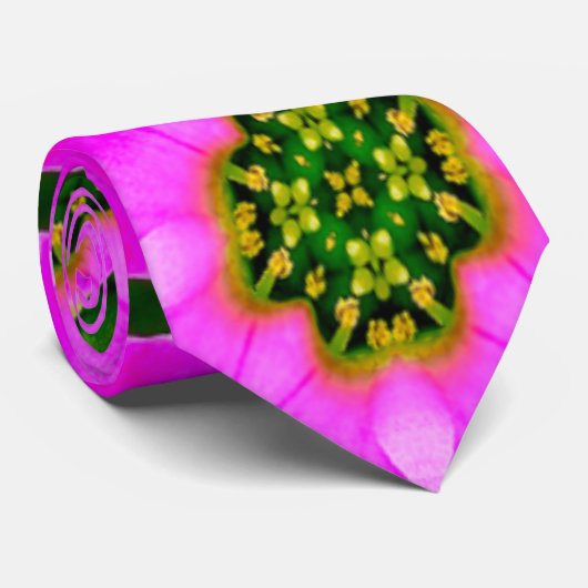 Roze Flamingo bloemen patroon Stropdas (Opgerold)