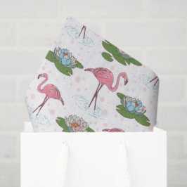 roze flamingo bloemenpatroon tissuepapier