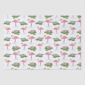 roze flamingo bloemenpatroon tissuepapier (Voorkant)