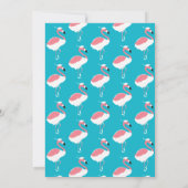 Roze Flamingo Blue Animal Afstuderen Kaart (Achterkant)