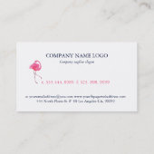 Roze Flamingo Blue en roze Typografie Visitekaartje (Achterkant)