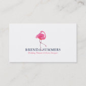 Roze Flamingo Blue en roze Typografie Visitekaartje (Voorkant)