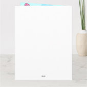 Roze Flamingo Blue Sailboat Preppy Kaart (Achterkant)