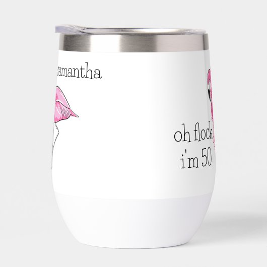 Roze Flamingo Boa Oh Flock Ik ben 50 Verjaardag Na (Rechts)