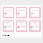 Roze Flamingo Boek Vierkante Sticker (Vel)